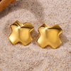 Wholesale Stainless Steel Electroplated 18K Real Gold Irregular Geometric Solid Earrings Combination For Women