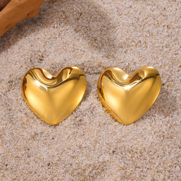 Wholesale Stainless Steel Electroplated 18K Real Gold Irregular Geometric Solid Earrings Combination For Women