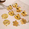 Wholesale Stainless Steel Electroplated 18K Real Gold Irregular Geometric Solid Earrings Combination For Women