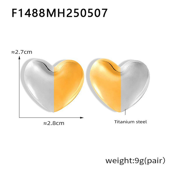Wholesale Stainless Steel Electroplated 18K Real Gold Irregular Geometric Solid Earrings Combination For Women