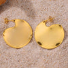 Wholesale Stainless Steel Electroplated 18K Real Gold Irregular Geometric Solid Earrings Combination For Women