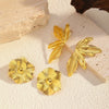 Wholesale Stainless Steel Electroplated Leaf And Flower Earrings For Women