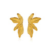Wholesale Stainless Steel Electroplated Leaf And Flower Earrings For Women