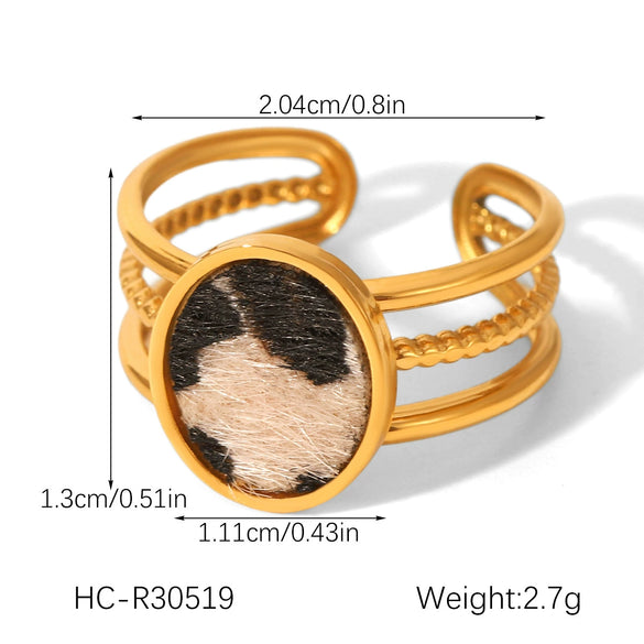 Wholesale Stainless Steel Electroplated Leopard Print Geometric Bracelet Jewelry