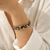 Wholesale Stainless Steel Electroplated Leopard Print Geometric Bracelet Jewelry
