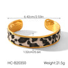 Wholesale Stainless Steel Electroplated Leopard Print Geometric Bracelet Jewelry