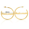 Wholesale Stainless Steel Electroplated Letters Numbers Text Round Earrings For Women