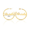 Wholesale Stainless Steel Electroplated Letters Numbers Text Round Earrings For Women