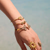 Wholesale 316L Stainless Steel Electroplated Love Rose Geometric Fashion Women's Bracelet