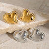 Wholesale Stainless Steel Electroplated Loveshaped White Rhinestone Inlaid Women's Earrings