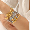 Wholesale Stainless Steel Electroplated Marine Life And Coconut Tree Open Bracelet Jewelry