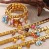 Wholesale 316L Stainless Steel Electroplated Multielement Cartoon Oil Drop Pendant Bracelet Jewelry For Women