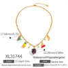 Wholesale Stainless Steel Electroplated Necklace With Heart Shape Fruit Flower Bow Animal Zodiac Pendant For Women