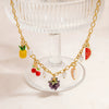 Wholesale Stainless Steel Electroplated Necklace With Heart Shape Fruit Flower Bow Animal Zodiac Pendant For Women