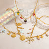 Wholesale Stainless Steel Electroplated Necklace With Heart Shape Fruit Flower Bow Animal Zodiac Pendant For Women