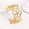 Wholesale Stainless Steel Electroplated Open Bracelet With Hollow Flower Design Simple Style Accessories