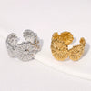 Wholesale Stainless Steel Electroplated Open Ring And Bracelet For Women With Flower Design