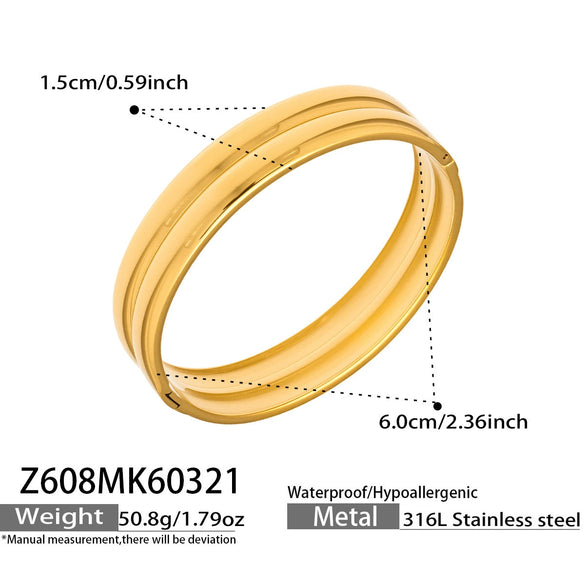 Wholesale Stainless Steel Electroplated Polished Ringshaped Buckle Bracelet Set Simple Highend Style Accessories