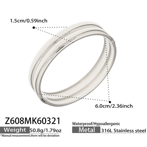 Wholesale Stainless Steel Electroplated Polished Ringshaped Buckle Bracelet Set Simple Highend Style Accessories