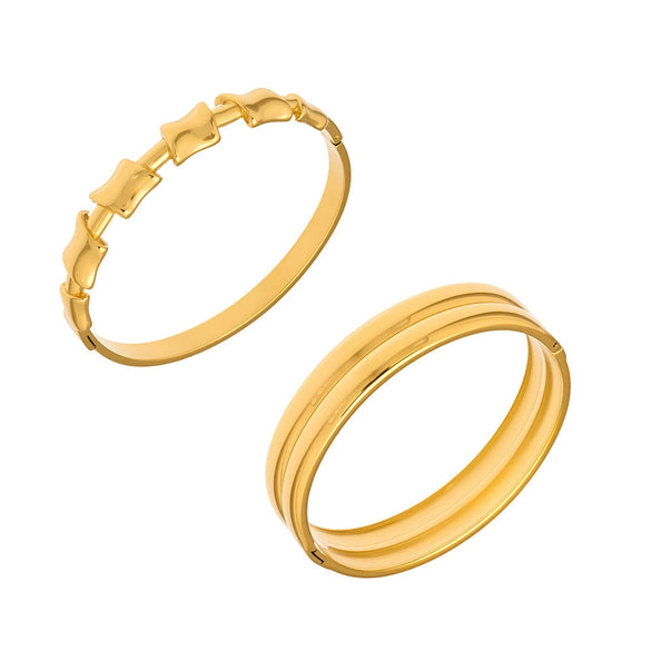 Wholesale Stainless Steel Electroplated Polished Ringshaped Buckle Bracelet Set Simple Highend Style Accessories