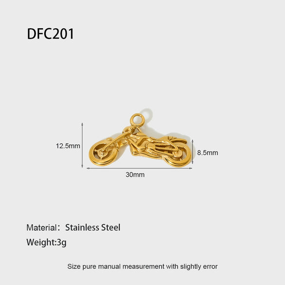 Wholesale Stainless Steel Electroplated Return Pattern Rugby Motorcycle Bicycle Elephant Pendant Necklace Accessories Charm