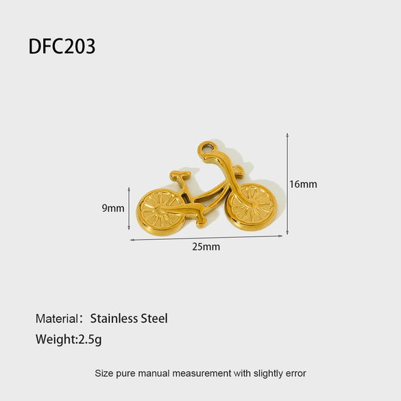 Wholesale Stainless Steel Electroplated Return Pattern Rugby Motorcycle Bicycle Elephant Pendant Necklace Accessories Charm