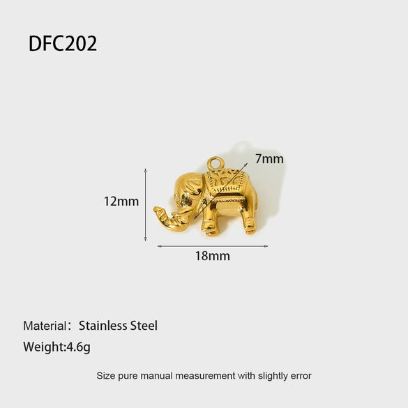 Wholesale Stainless Steel Electroplated Return Pattern Rugby Motorcycle Bicycle Elephant Pendant Necklace Accessories Charm