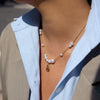 Wholesale Stainless Steel Electroplated Round Beads Water Drop Pendant Necklace For Women