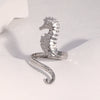 Wholesale Stainless Steel Electroplated Seahorse Open Ring For Women Simple Animal Style Jewelry
