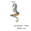 Wholesale Stainless Steel Electroplated Seahorse Open Ring For Women Simple Animal Style Jewelry