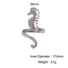 Wholesale Stainless Steel Electroplated Seahorse Open Ring For Women Simple Animal Style Jewelry