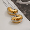 Wholesale Stainless Steel Electroplated Semicircle Drop Earrings For Women Gold And Silver Color Matching Simple Smooth Design