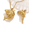 Wholesale Stainless Steel Electroplated Shark Pendant Jewelry Necklace