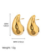 Wholesale Stainless Steel Electroplated Simple Geometric Drop Shape Women's Earrings