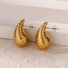 Wholesale Stainless Steel Electroplated Simple Geometric Drop Shape Women's Earrings
