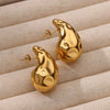 Wholesale Stainless Steel Electroplated Simple Geometric Drop Shape Women's Earrings