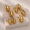Wholesale Stainless Steel Electroplated Simple Geometric Drop Shape Women's Earrings