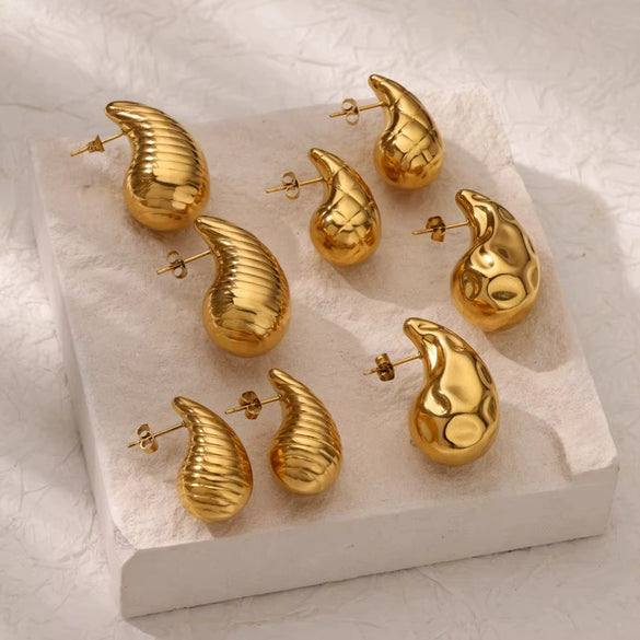 Wholesale Stainless Steel Electroplated Simple Geometric Drop Shape Women's Earrings
