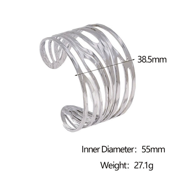 Wholesale Stainless Steel Electroplated Simple Geometric Open Bracelet Jewelry