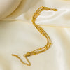 Wholesale Stainless Steel Electroplated Snake Bone Chain Multilayer Beaded Necklace And Bracelet For Women