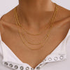 Wholesale Stainless Steel Electroplated Snake Bone Chain Multilayer Beaded Necklace And Bracelet For Women
