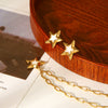 Wholesale Stainless Steel Electroplated Star Earrings And Necklace For Women