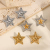 Wholesale Stainless Steel Electroplated Starshaped Women's Personality Niche Earrings