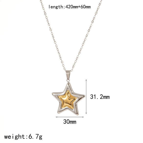 Wholesale Stainless Steel Electroplated Starshaped Women's Personality Niche Earrings