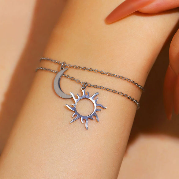 Wholesale Stainless Steel Electroplated Sun Moon Stars Clouds Universe Pattern Accessories Set For Women
