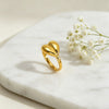 Wholesale Stainless Steel Electroplated Threedimensional Geometric Minimalist Heart Ring For Women