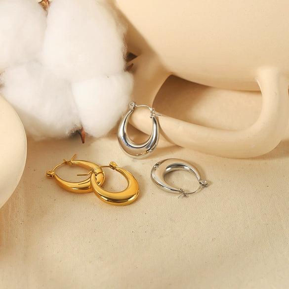 Wholesale Stainless Steel Electroplated Ushape Geometric Earrings For Unisex