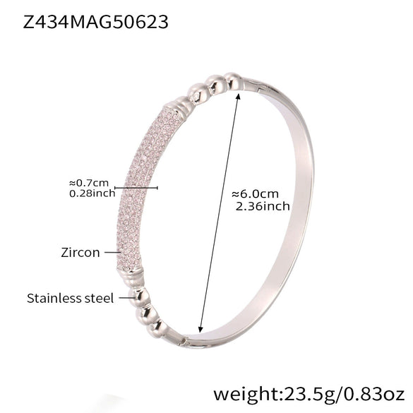 Wholesale 316L Stainless Steel Electroplating Fashion Zircon Bracelet