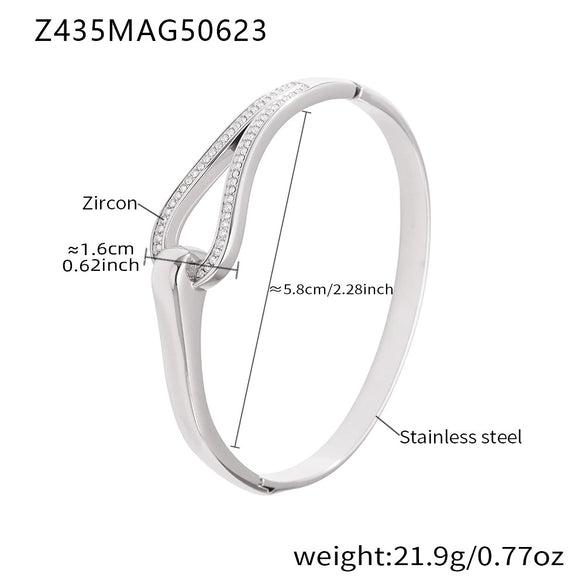 Wholesale 316L Stainless Steel Electroplating Fashion Zircon Bracelet