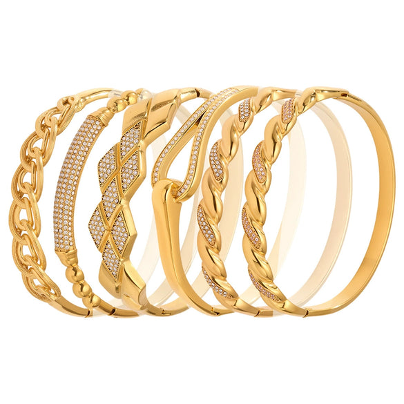 Wholesale 316L Stainless Steel Electroplating Fashion Zircon Bracelet